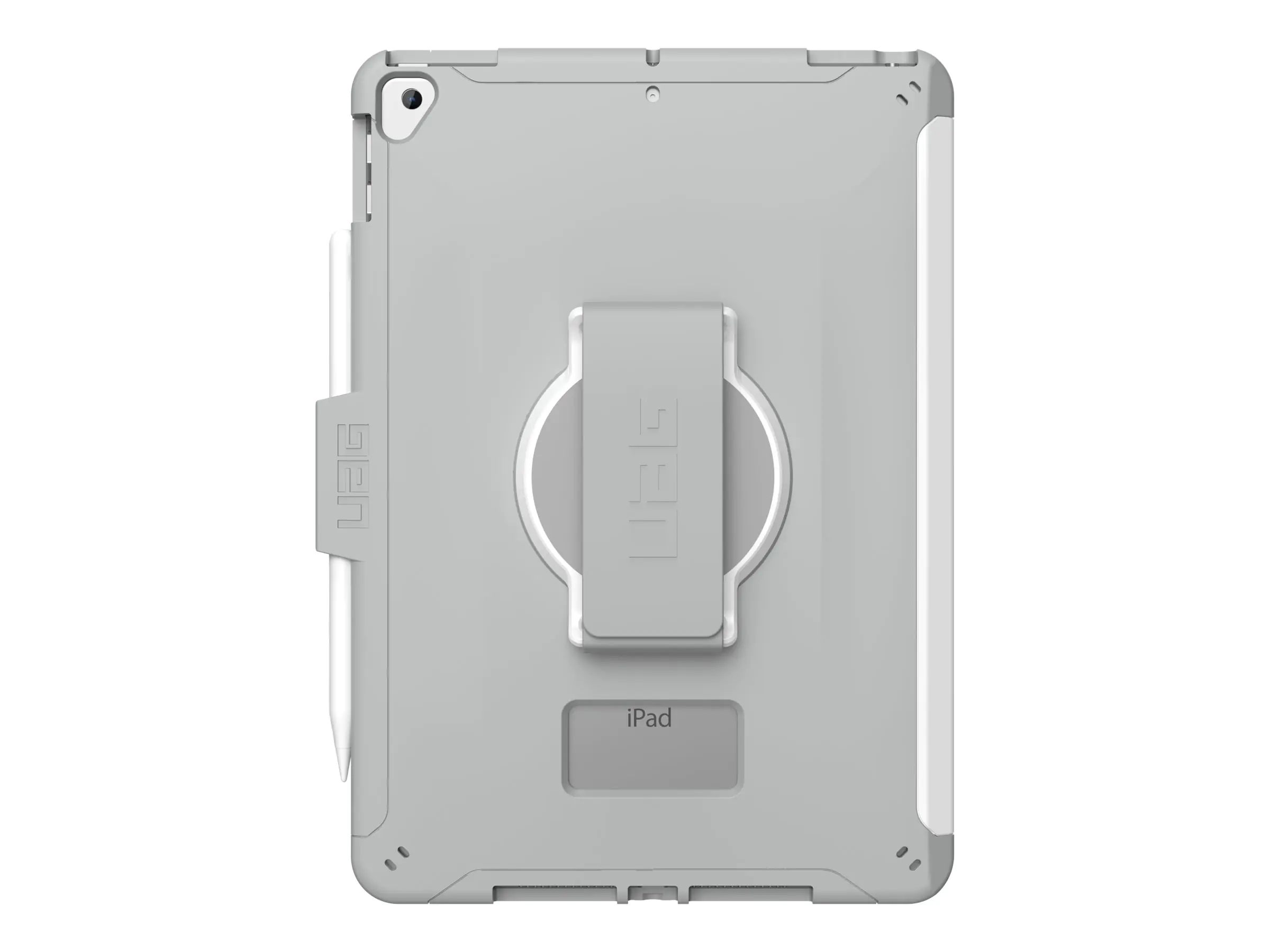 UAG Rugged Case for iPad 10.2-in (9/8 Gen, 2021/2020) w/HS - Scout White/Grey - Hintere Abdeckung für Tablet - Grau, weiß - 10.2" - für Apple 10.2-inch iPad (7. Generation, 8. Generation, 9. Generation)