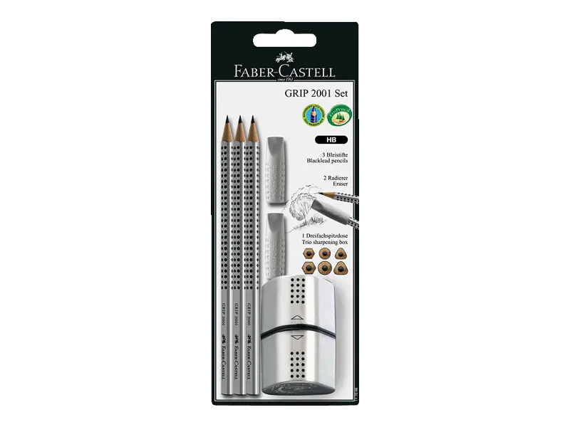 Faber-Castell Bleistiftset Grip 2001 117098 si BK