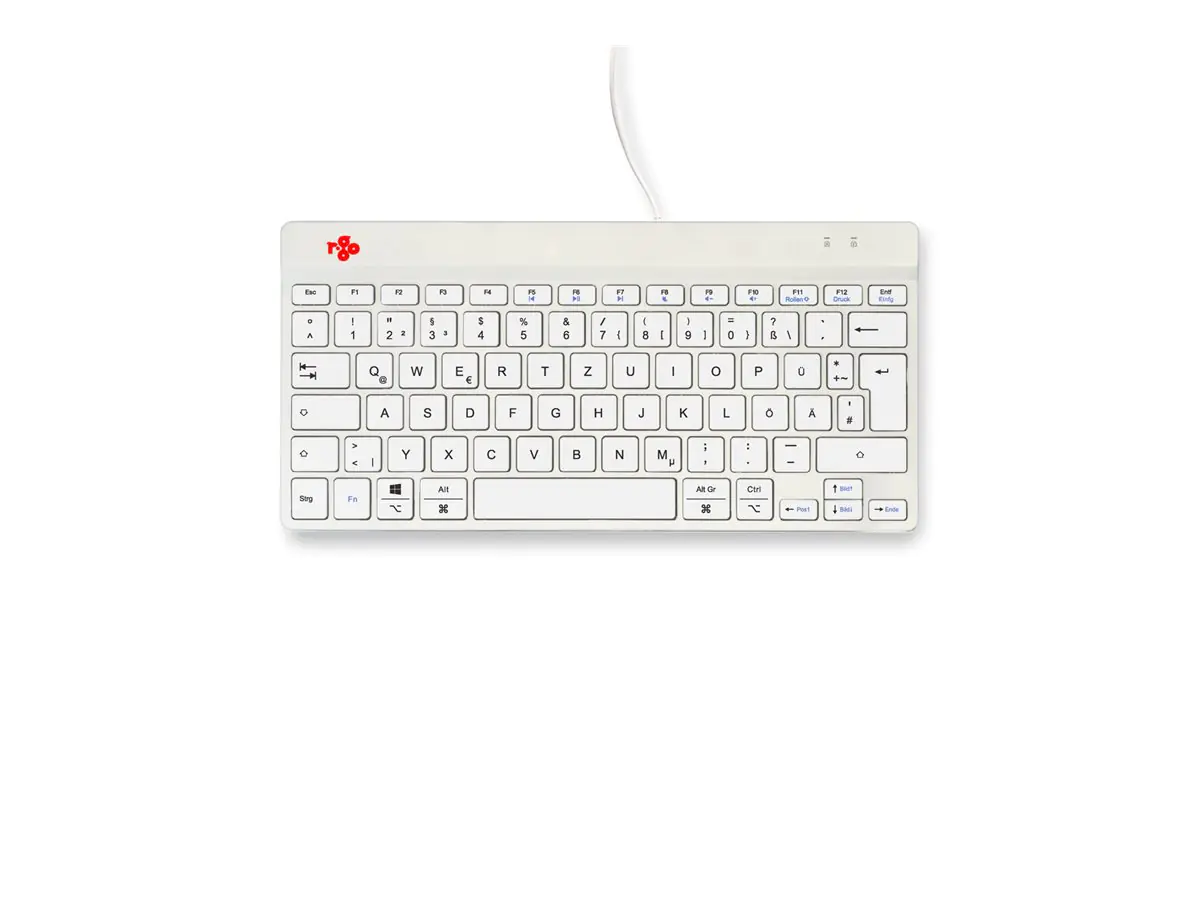 R-Go Compact Break - Tastatur - mit integrierter Pauseanzeige - USB-C - QWERTZ - Deutsch - weiß
