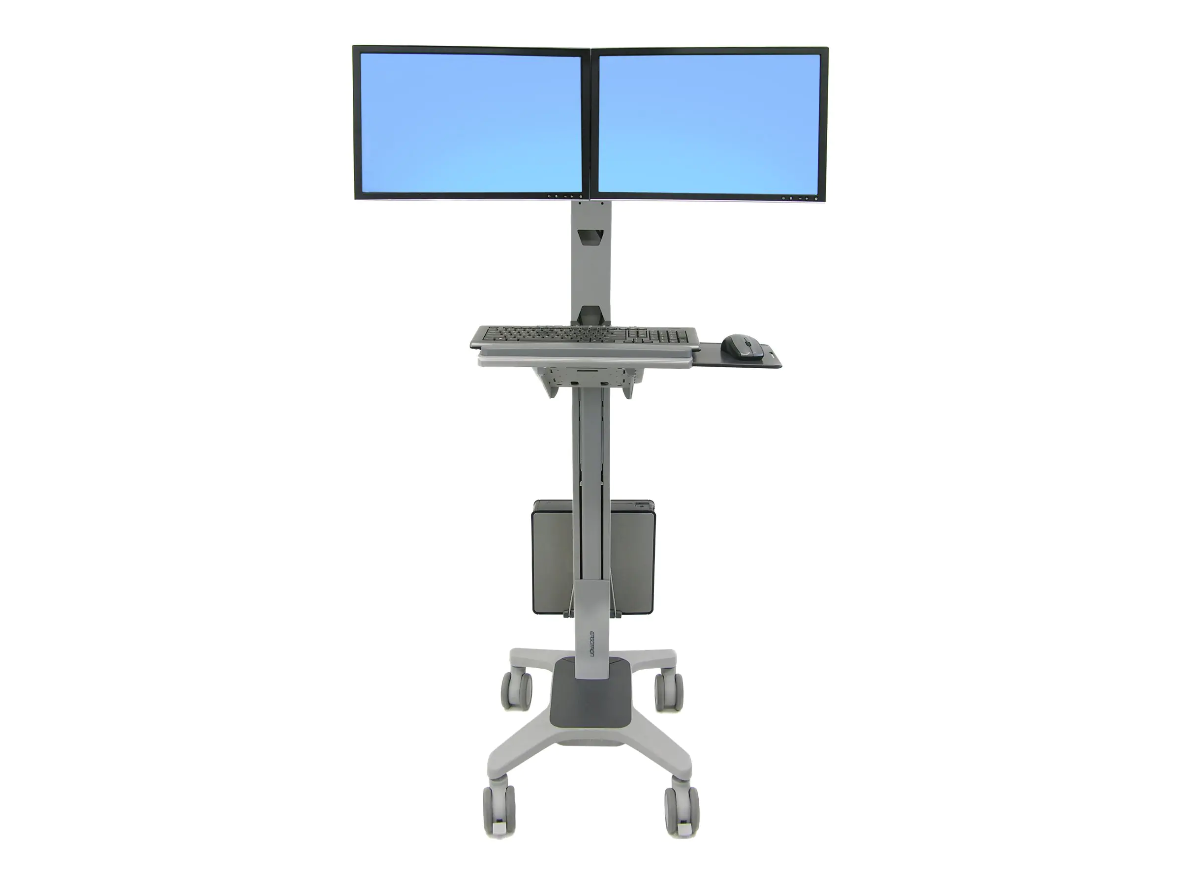Ergotron Neo-Flex WideView WorkSpace - Wagen - Konstante Krafttechnologie - für 2 LCD-Displays / PC-Ausrüstung - dual - Aluminium, pulverbeschichteter Stahl, hochwertiger Kunststoff - Zweistufiges Grau - Bildschirmgröße: bis zu 55,9 cm (bis zu 22