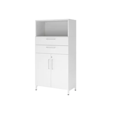 Hammerbacher Regalschrank FlexWall 800 x 1.532 x 417 mm (B x H x T) Flügeltür ohne Rollen Holz weiß