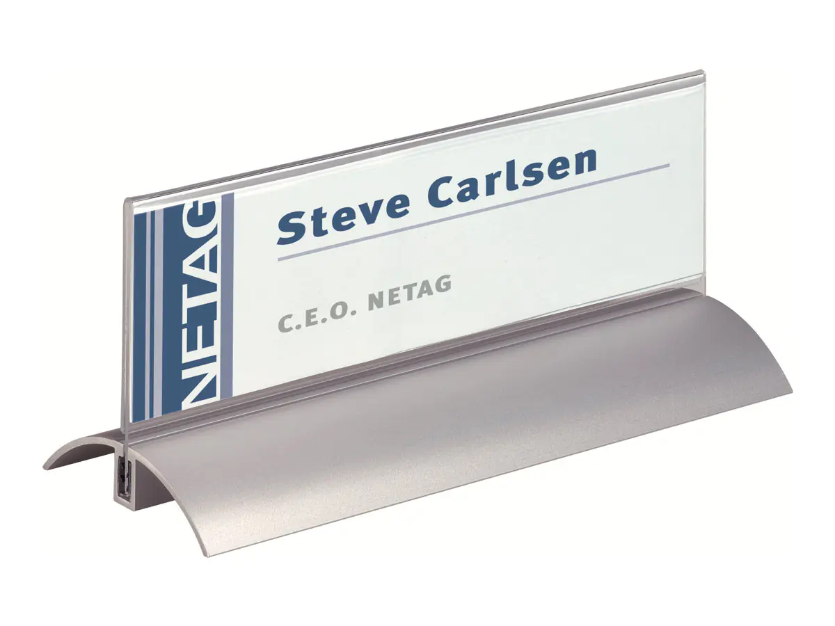 Durable DELUXE - Schildhalterung - Desktop - für 61 x 210 mm - doppelseitig - durchsichtig (Packung mit 2) 8202-19