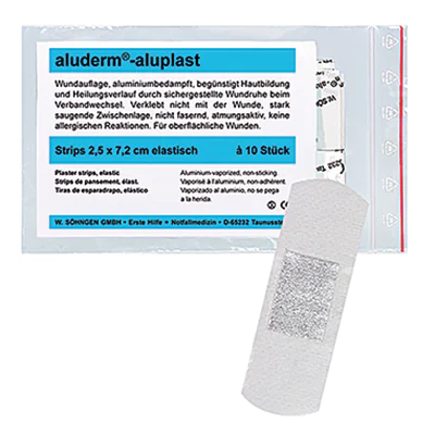 aluderm Pflasterstrip aluplast 1009178 2,5x7,2cm el. 10 St./Pack. aluderm Pflasterstrip aluplast 1009178 2,5x7,2cm el. 10 St./Pack.