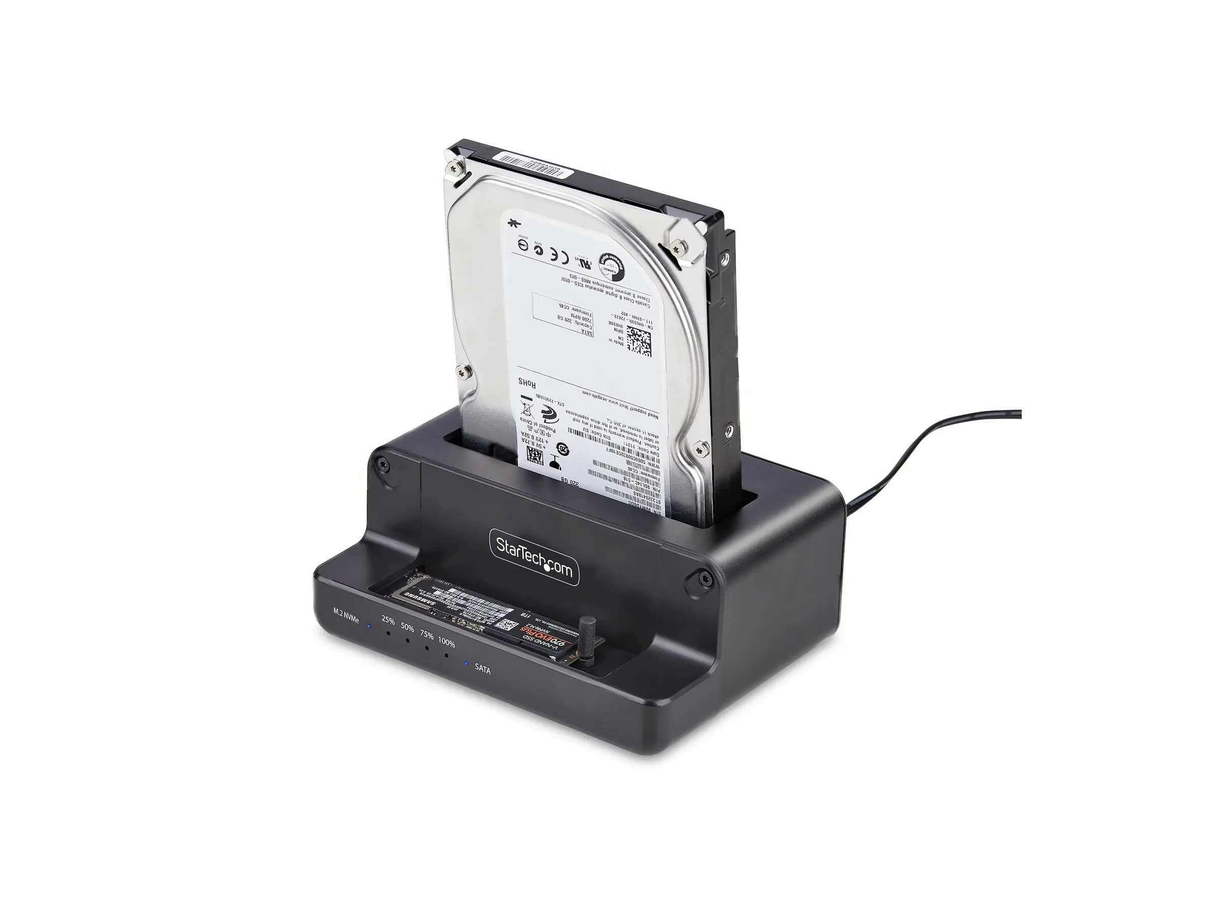 StarTech.com M.2 NVMe to 2.5/3.5" SATA Drive Duplicator, Dual Bay Cloner - Solid State /