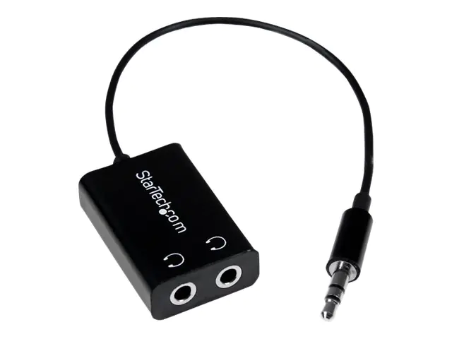 StarTech Black Slim Mini Jack Headphone Splitter Cable Adapter - 3.5mm Audio Mini Stereo Y Splitter - 3.5mm Male to 2x 3.5mm Female (MUY1MFFADP) - Kopfhörer-Splitter - mini-phone stereo 3.5 mm weiblich zu mini-phone stereo 3.5 mm männlich - 15.23 cm - Sch