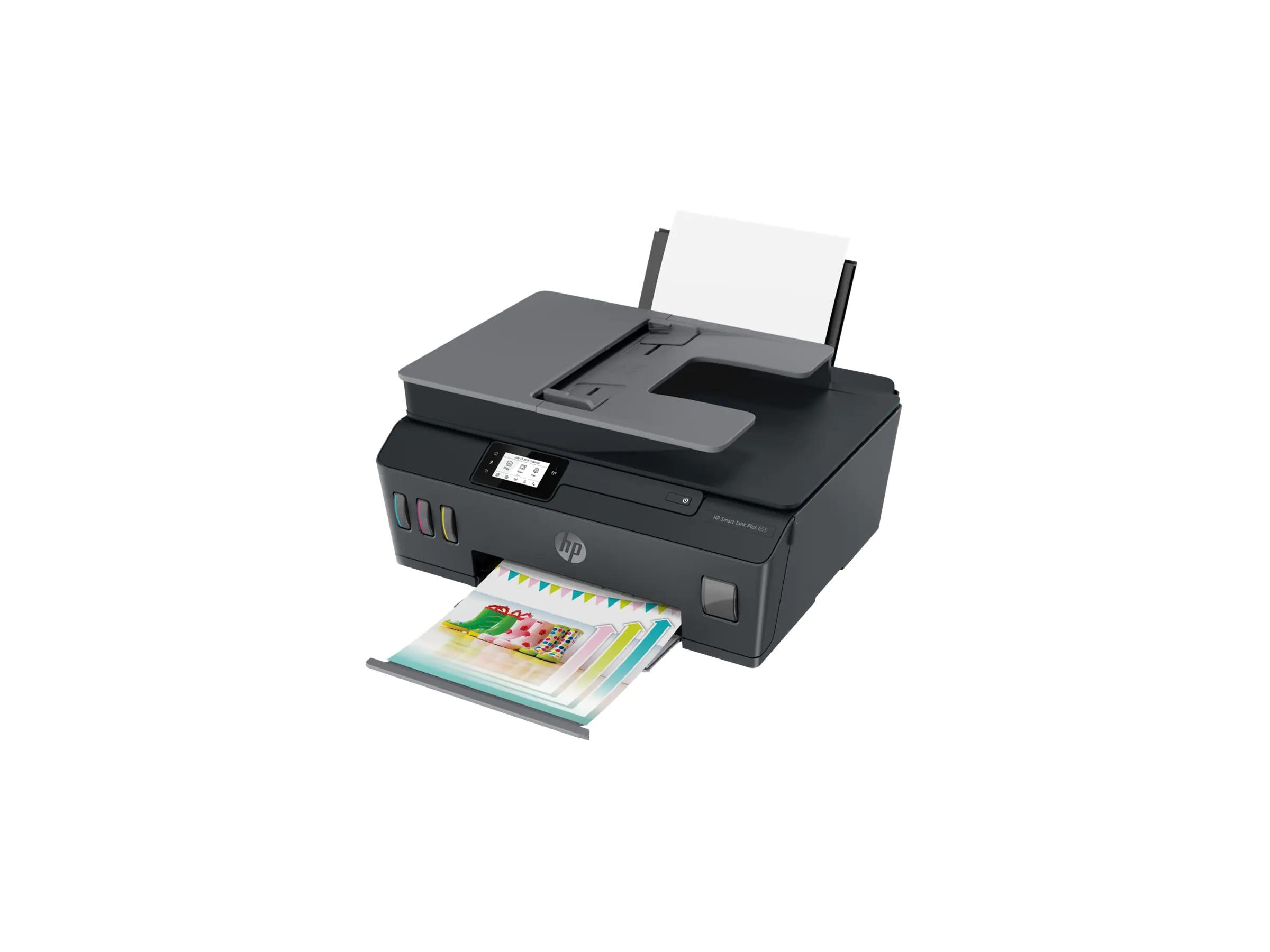 HP Smart Tank Plus 655 Wireless All-in-One - Multifunktionsdrucker - Farbe - Tintenstrahl - nachfüllbar - Legal (216 x 356 mm) (Original) - A4/Legal (Medien) - bis zu 10 Seiten/Min. (Kopieren) - bis zu 11 Seiten/Min. (Drucken) - 100 Blatt - 33.6 Kbps - US