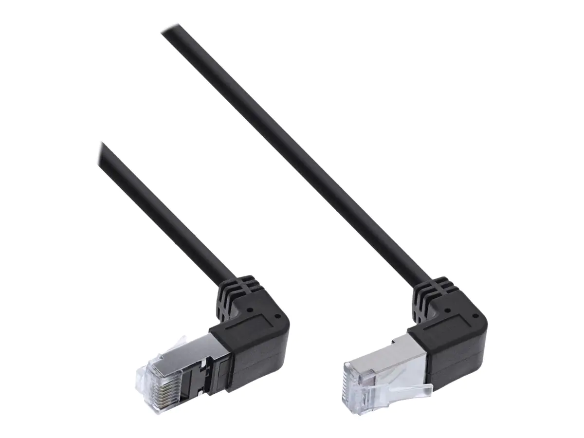 InLine - Patch-Kabel - RJ-45 (M) nach oben/unten abgewinkelt zu RJ-45 (M) nach oben/unten abgewinkelt - 15 cm - SFTP, PiMF - CAT 6 - Schwarz