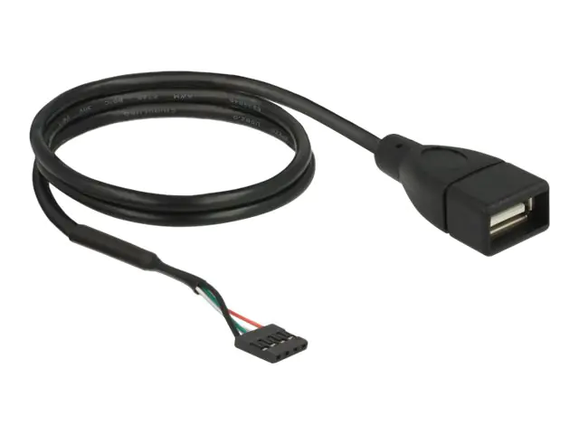 Delock - USB-Kabel - 4-Pin-USB 2.0-Header (W) zu USB (W) - USB 2.0 - 15 cm - Schwarz