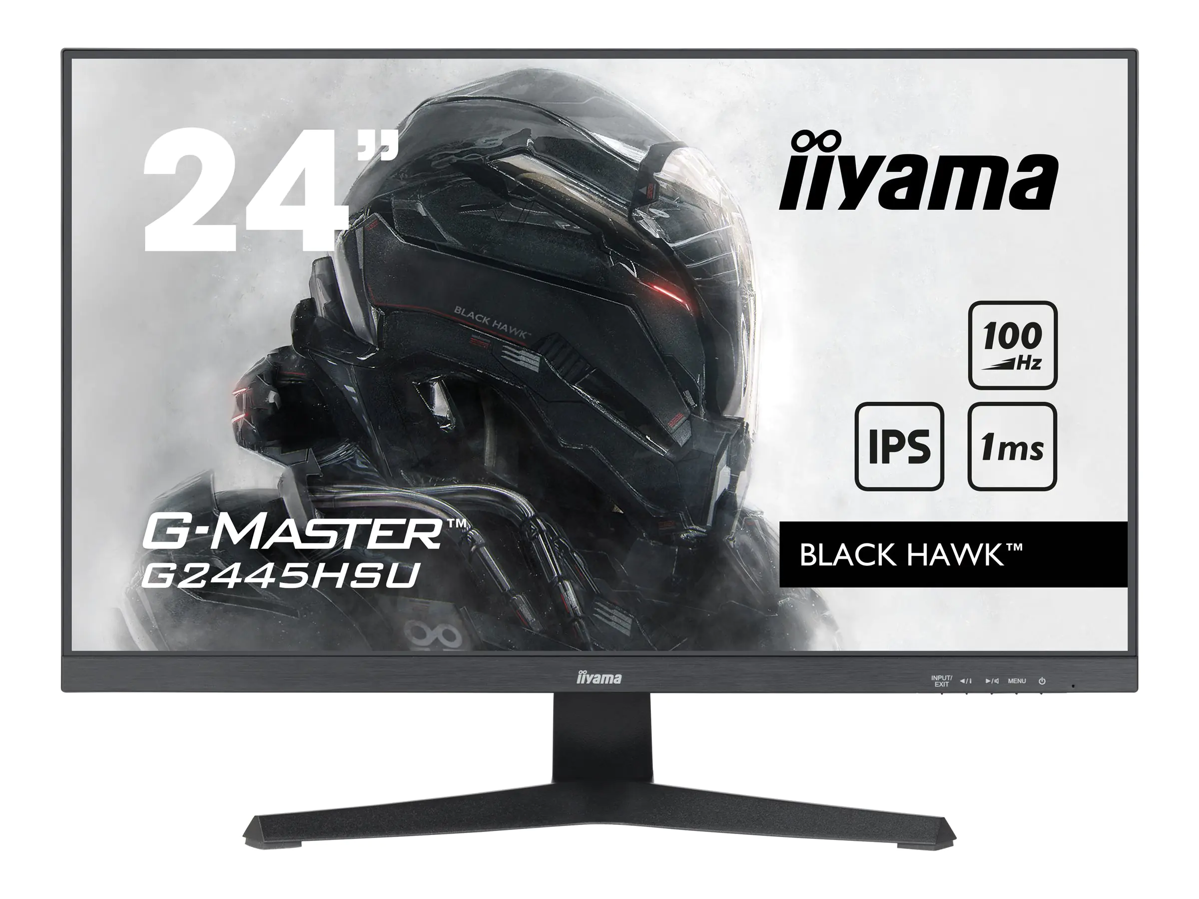 iiyama G-MASTER Black Hawk G2445HSU-B1 - LED-Monitor - 60.5 cm (24") - 1920 x 1080 Full HD (1080p) @ 100 Hz - IPS - 250 cd/m² - 1300:1 - 1 ms - HDMI, DisplayPort - Lautsprecher - mattschwarz