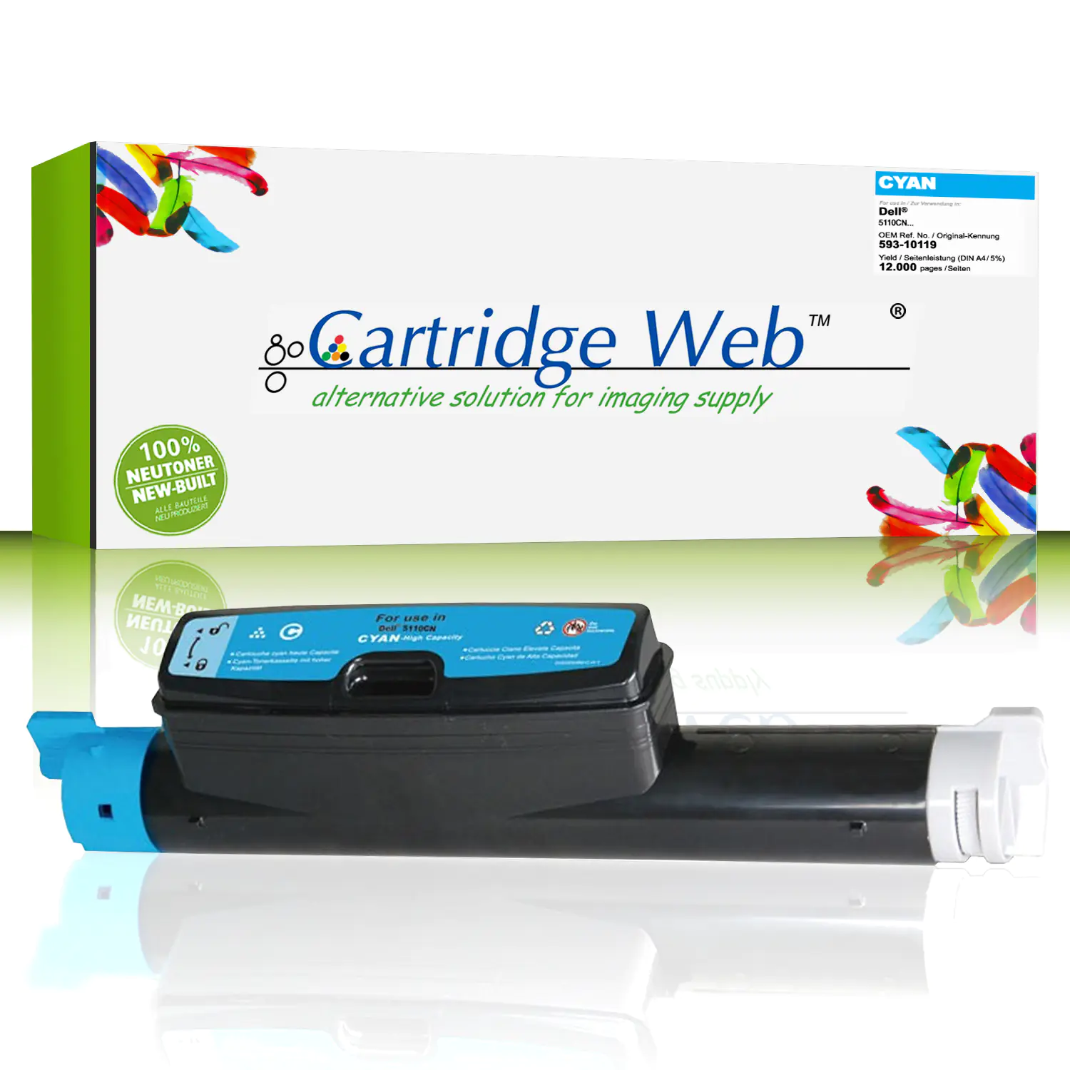 CartridgeWeb Toner kompatibel zu Dell 593-10119 GD900 cyan 12.000 Seiten 1 Stück CartridgeWeb Toner kompatibel zu Dell 593-10119 GD900 cyan 12.000 Seiten 1 Stück