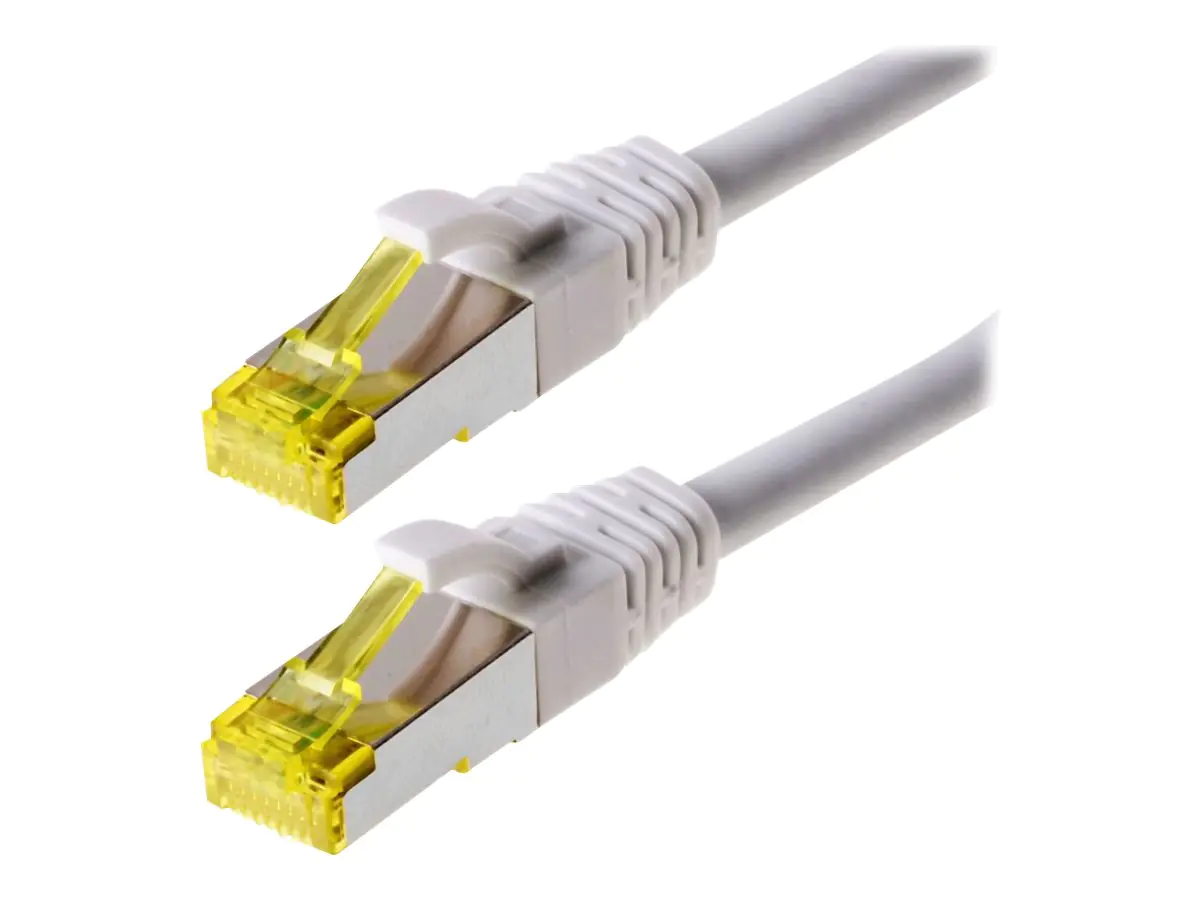 Helos - Patch-Kabel - RJ-45 (M) bis RJ-45 (M) - 50 cm - SFTP, PiMF - CAT 6a - halogenfrei, geformt, ohne Haken - weiß Helos - Patch-Kabel - RJ-45 (M) bis RJ-45 (M) - 50 cm - SFTP, PiMF - CAT 6a - halogenfrei, geformt, ohne Haken - weiß