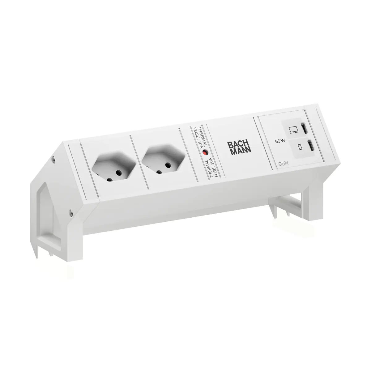 Bachmann DESK2 white 2xCH 90° 1xUSB C/C 65W RAL9010 - Zubehör Stromversorgung BM0022101