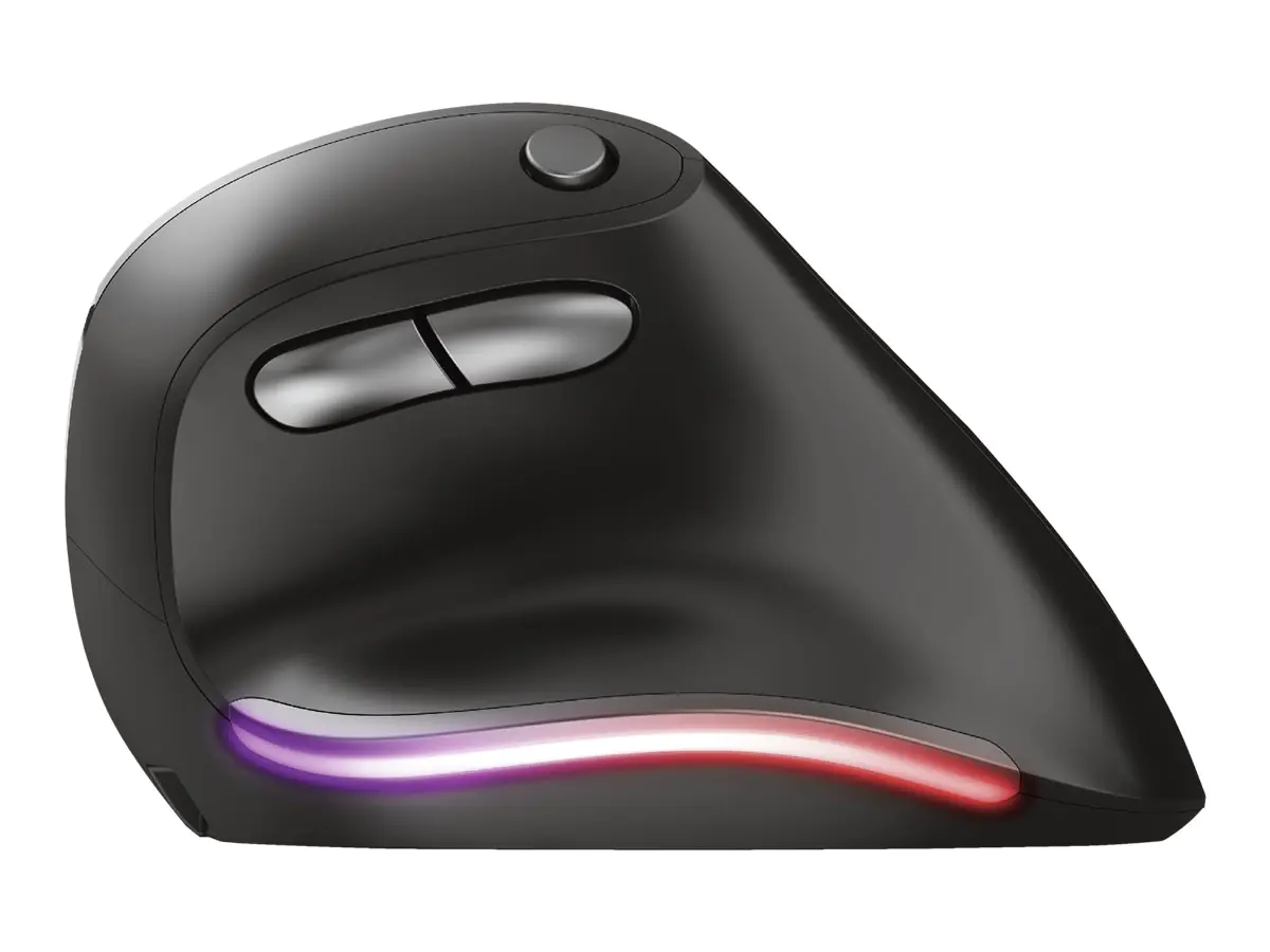 Trust Bayo - Vertikale Maus - ergonomisch - Für Rechtshänder - optisch - 6 Tasten - kabellos - 2.4 GHz - kabelloser Empfänger (USB)