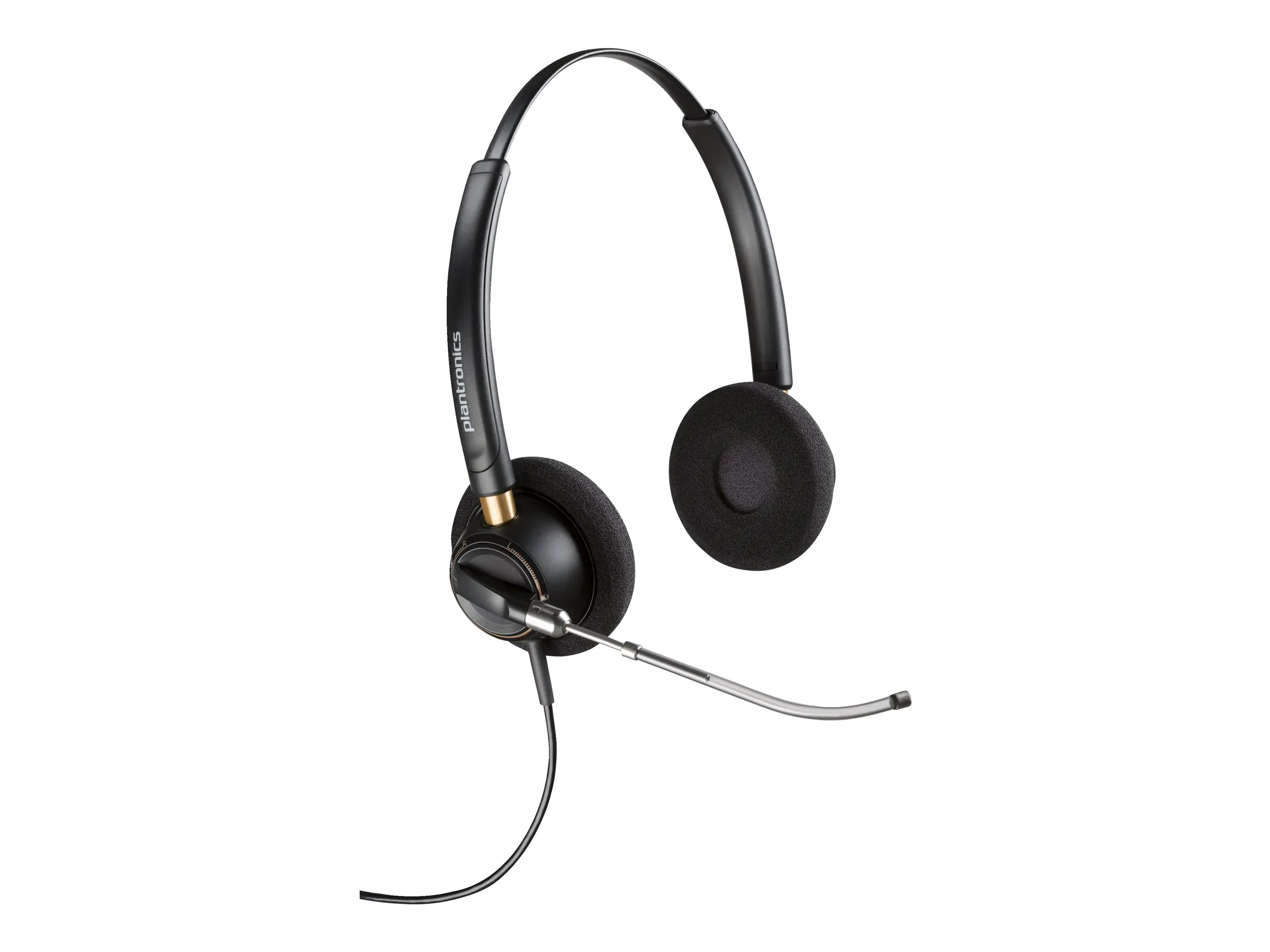 Poly EncorePro 520V - EncorePro 500 series - Headset - On-Ear - kabelgebunden - 3,5 mm Stecker - Schwarz - Zertifiziert für Skype für Unternehmen, UC-zertifiziert
