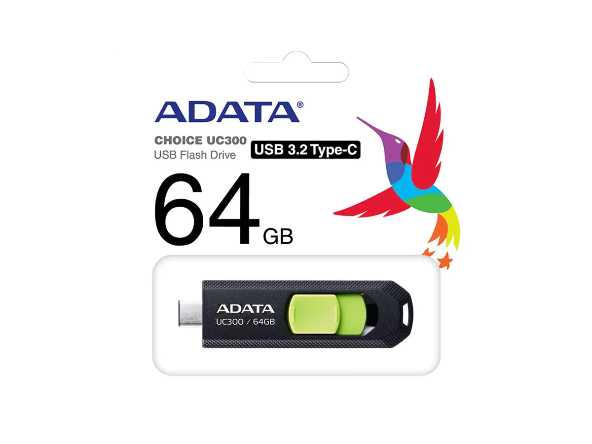 ADATA UC300 - USB-Flash-Laufwerk - 64 GB - USB 3.2 Gen 1 / USB-C ACHO-UC300-64G-RBK/GN