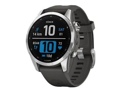 Garmin Fenix 7S Pro - 42 mm - silber - Sportuhr mit Band - Silikon - Graphit - Handgelenkgröße: 108-182 mm - Anzeige 3.04 cm (1.2") 010-02539-01
