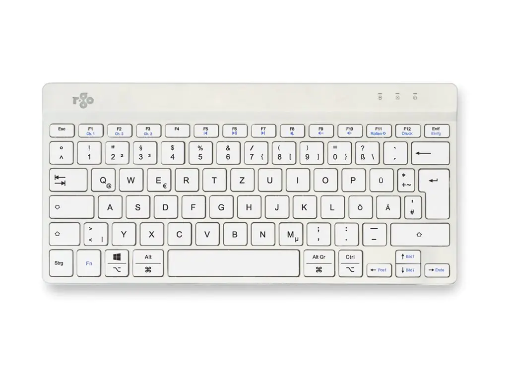 R-Go Ergonomische Tastatur Compact break - Tastatur - kabellos - Bluetooth 5.0 - QWERTZ - Deutsch - weiß