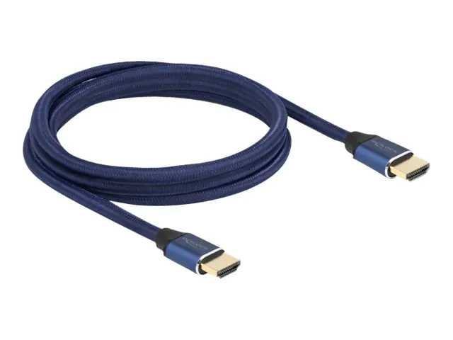 Delock - Ultra High Speed - HDMI-Kabel - HDMI männlich zu HDMI männlich - 2 m - Dreifachisolierung - Blau - hauchvergoldete Kontakte, unterstützt 8K 60 Hz (7680 x 4320)