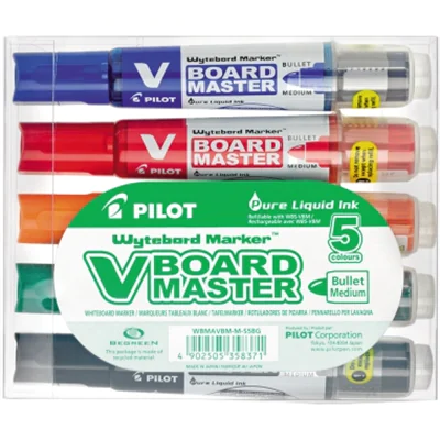 PILOT Whiteboardmarker V 5080S5BG Rundspitze sort. 5St. PILOT Whiteboardmarker V 5080S5BG Rundspitze sort. 5St.
