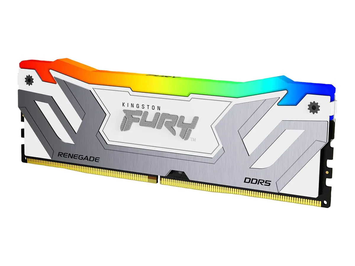Kingston FURY Renegade RGB - DDR5 - Modul - 24 GB - DIMM 288-PIN - 4200 MHz / PC5-67200 - CL40 - 1.45 V - ungepuffert - on-die ECC - Weiß & Silber
