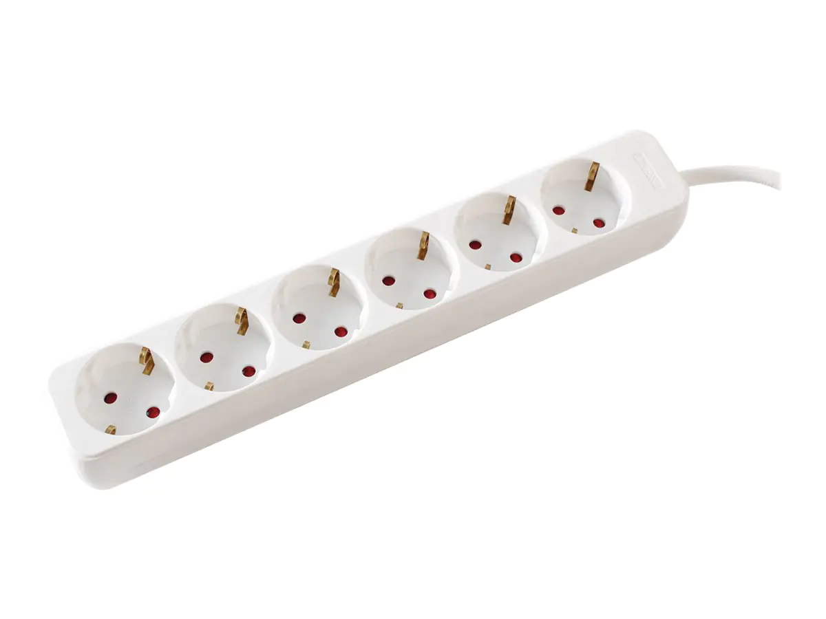 VALUE - Steckdosenleiste - Wechselstrom 250 V - 3600 Watt - Eingabe, Eingang CEE 7/4 - Ausgangsanschlüsse: 6 (6 x CEE 7/4) - 3 m Schnur - weiß VALUE - Steckdosenleiste - Wechselstrom 250 V - 3600 Watt - Eingabe, Eingang CEE 7/4 - Ausgangsanschlüsse: 6 (6 x CEE 7/4) - 3 m Schnur - weiß