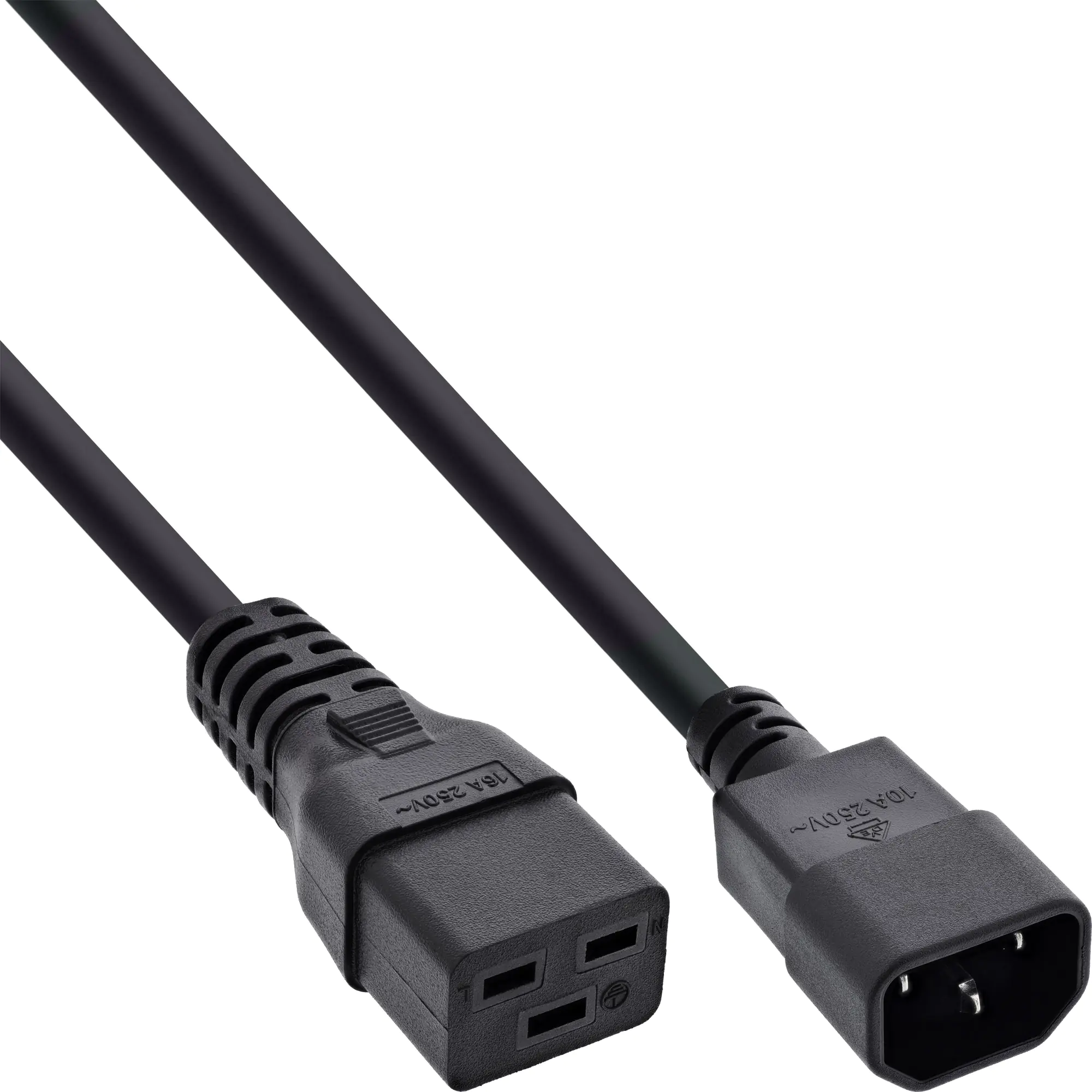 InLine Netz Adapterkabel - IEC 60320 C14 auf C19 - max 10A - 2m 16659G