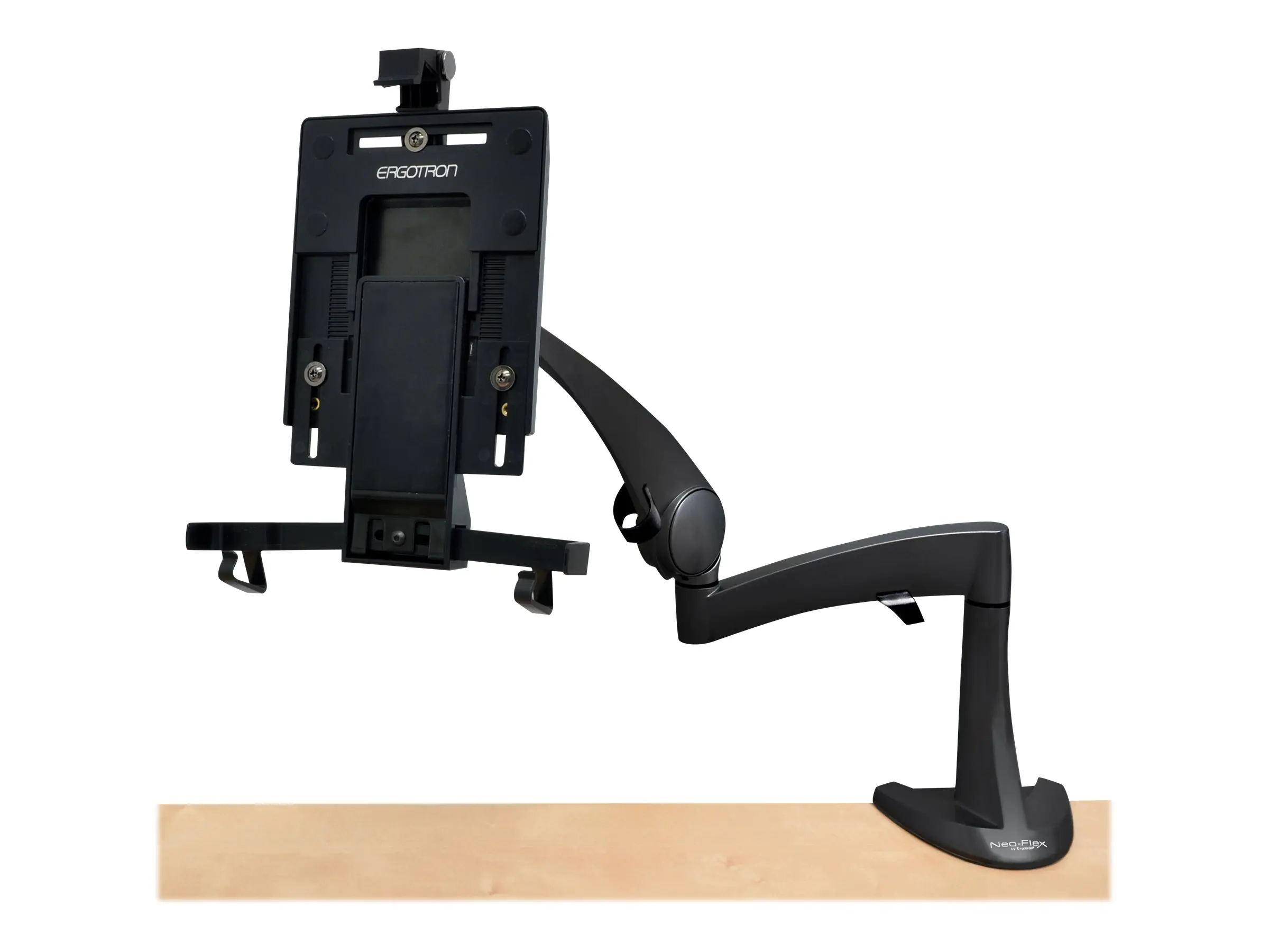 Ergotron Neo-Flex - Befestigungskit (Gelenkarm, Verlängerung, Spannbefestigung für Tisch, Tischplattenbohrung, Cradle) - für Tablet / eBook-Reader - Schwarz - Bildschirmgröße: bis zu 25,4 cm (bis zu 10")