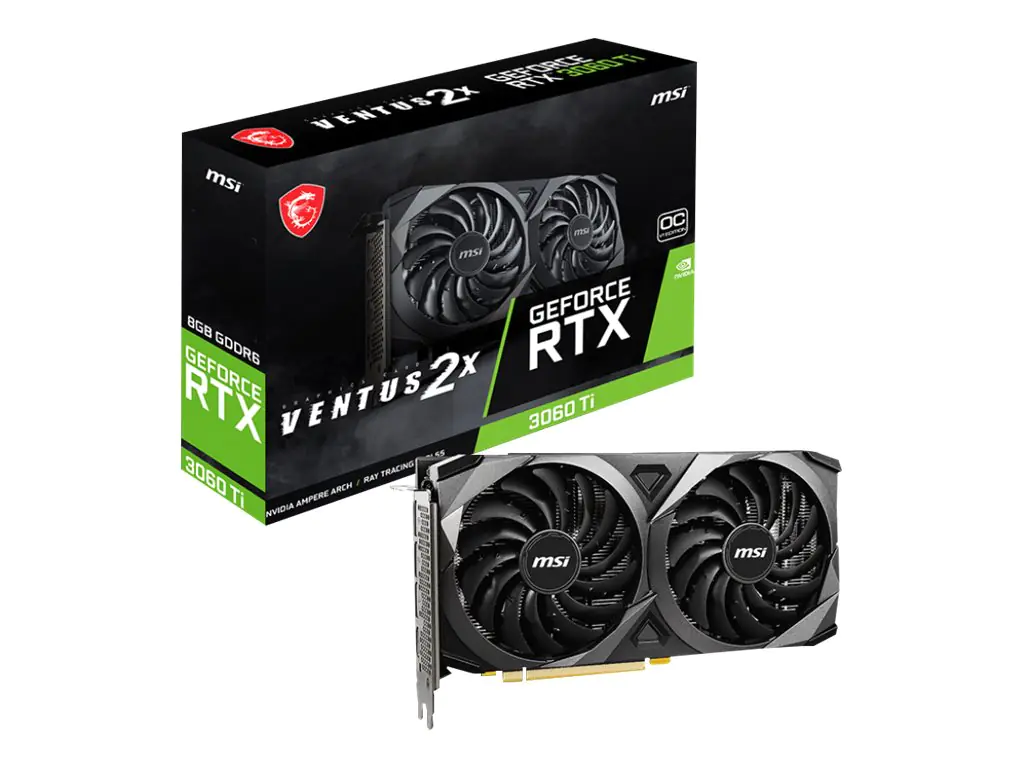 MSI GeForce RTX 3060 TI VENTUS 2X 8G OCV1 LHR - Grafikkarten - GF RTX 3060 Ti - 8 GB GDDR6 - PCIe 4.0 - HDMI, 3 x DisplayPort