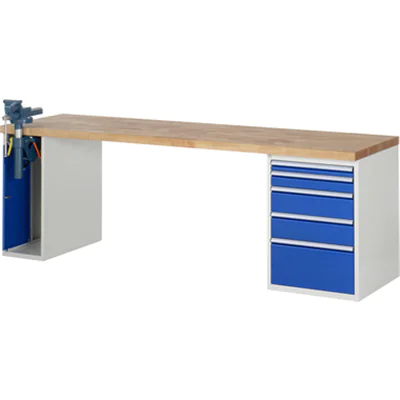 RAU Werkbank 7000 2.500 x 890 x 700 mm (B x H x T) enzianblau lichtgrau