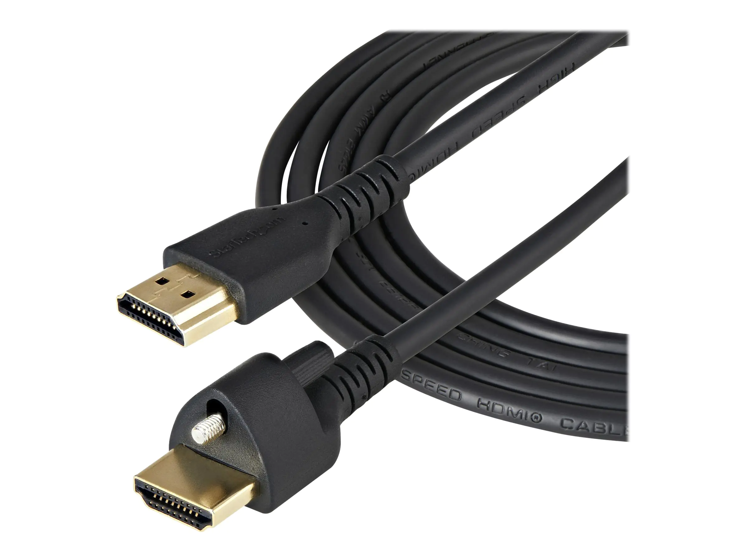 StarTech 1m High Speed HDMI Kabel - 4K 60Hz HDR - HDMI-2.0-Monitorkabel mit Verriegelungsschraube für sichere Verbindung - HDMI-Kabel mit Ethernet - St/St (HDMM1MLS) - Premium Highspeed - HDMI-Kabel mit Ethernet - HDMI männlich zu HDMI männlich Verriegelu