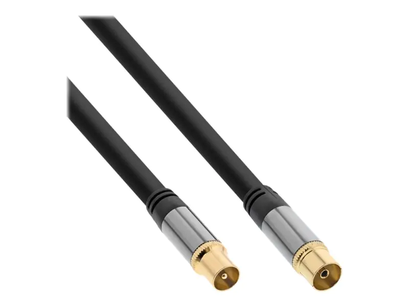 InLine Premium - Antennenkabel - IEC-Anschluss männlich zu IEC-Anschluss weiblich - 3 m - Doppelisolierung - 110 dB - Schwarz InLine Premium - Antennenkabel - IEC-Anschluss männlich zu IEC-Anschluss weiblich - 3 m - Doppelisolierung - 110 dB - Schwarz