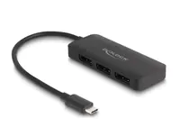 Delock - Video-/Audio-Splitter - 4K 60Hz, DP Alt Mode, MST, USB Type-C - 3 x DisplayPort - Desktop