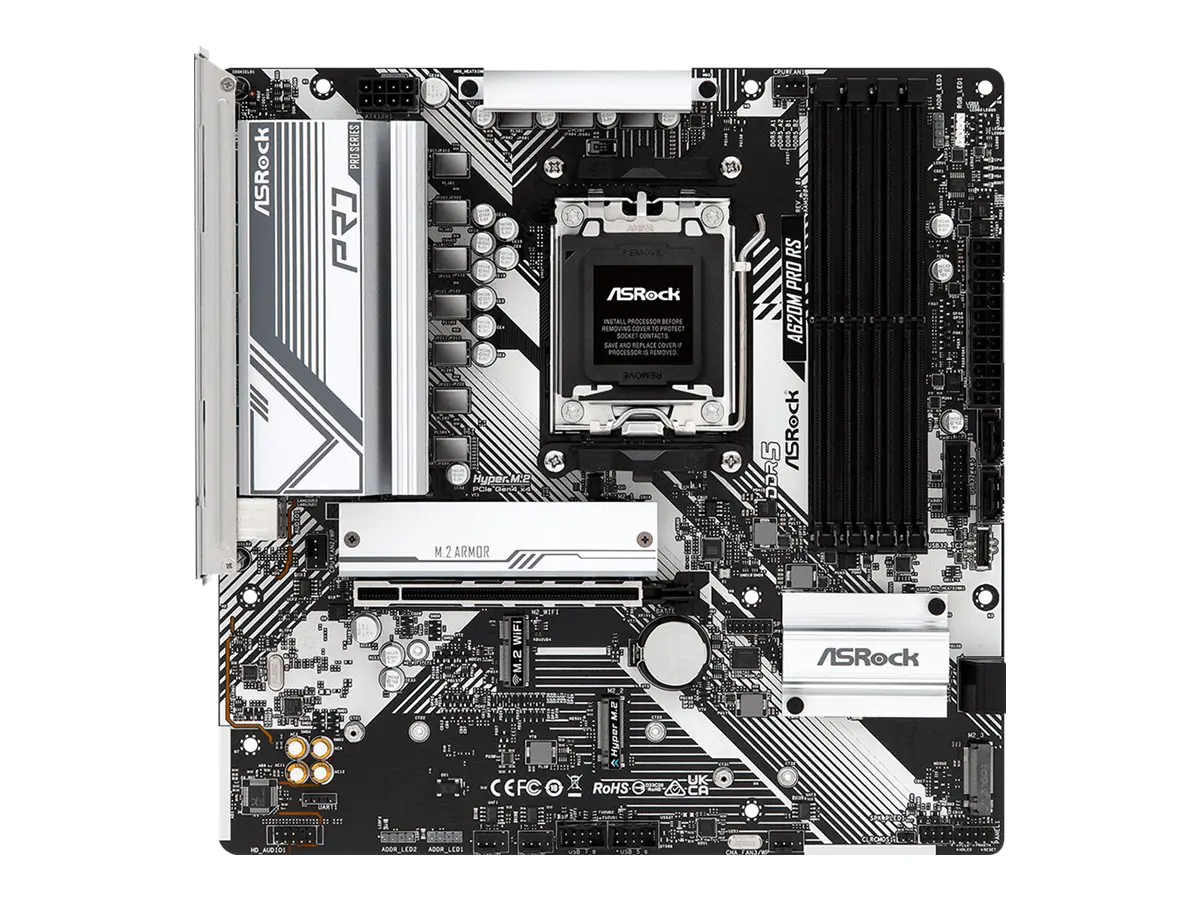 ASRock A620M PRO RS - Motherboard - micro ATX - Socket AM5 - AMD A620 Chipsatz - USB 3.2 Gen 1, USB-C 3.2 Gen 1 - Gigabit LAN - Onboard-Grafik (CPU erforderlich) - HD Audio (8-Kanal)