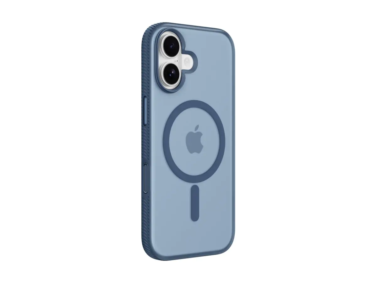 Belkin SheerForce Grip Series - Hintere Abdeckung für Mobiltelefon - MagSafe-Kompatibilität - aus recycelten Materialien hergestellt - marineblau - für Apple iPhone 17