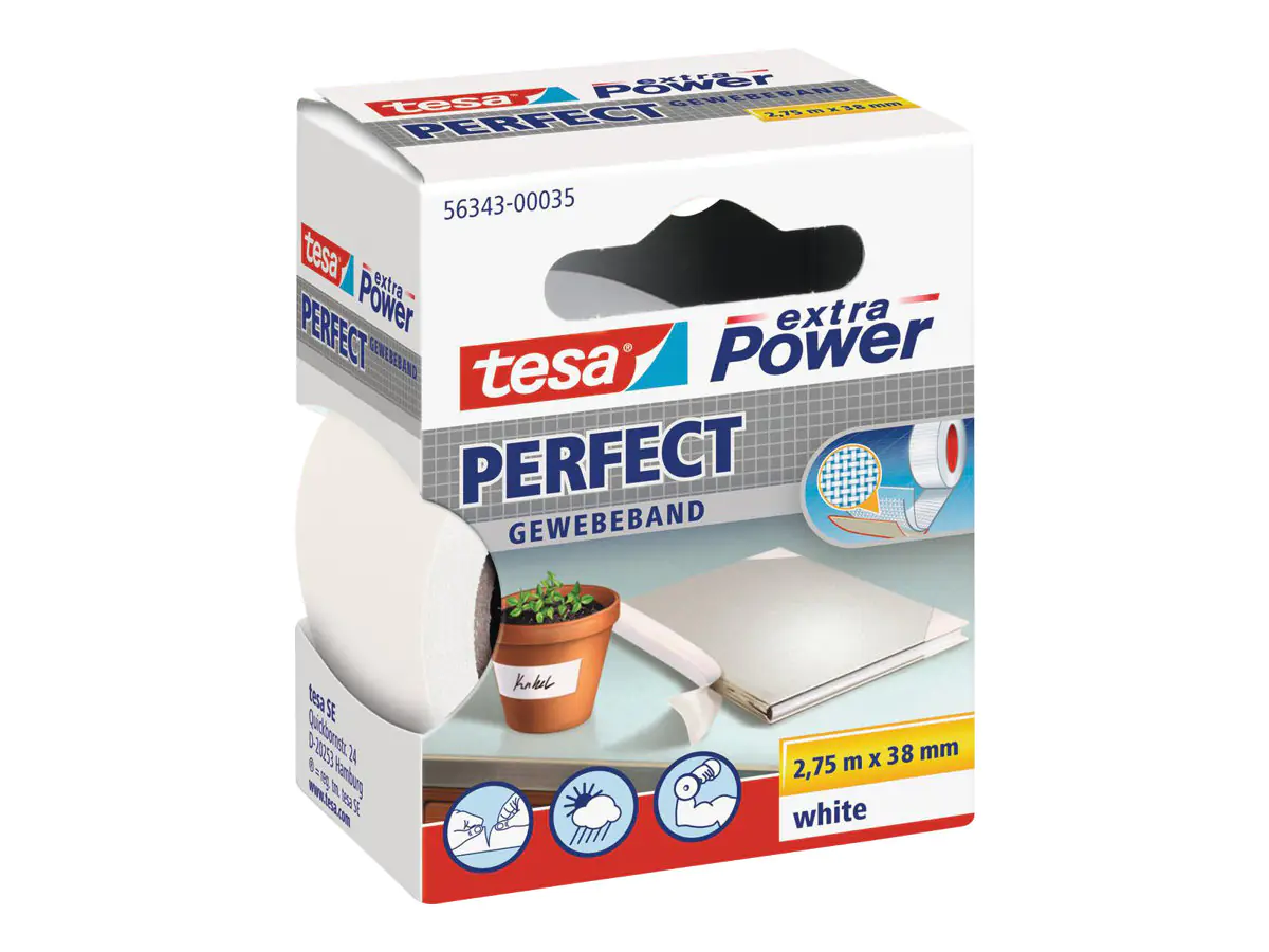 tesa Gewebeband extra Power Perfect 56343-00035 38mmx2,75m weiß