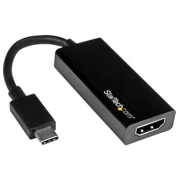 StarTech USB C to HDMI Adapter - USB 3.1 Type C Converter - 4K 30Hz UHD - Videoadapter - 24 pin USB-C männlich zu HDMI weiblich - 14.7 cm - Schwarz - unterstützt 4K 30 Hz (3840 x 2160) - für P/N: BNDTB10GI, BNDTB210GSFP, BNDTB410GSFP, BNDTB4M2E1, BNDTBUSB StarTech USB C to HDMI Adapter - USB 3.1 Type C Converter - 4K 30Hz UHD - Videoadapter - 24 pin USB-C männlich zu HDMI weiblich - 14.7 cm - Schwarz - unterstützt 4K 30 Hz (3840 x 2160) - für P/N: BNDTB10GI, BNDTB210GSFP, BNDTB410GSFP, BNDTB4M2E1, BNDTBUSB