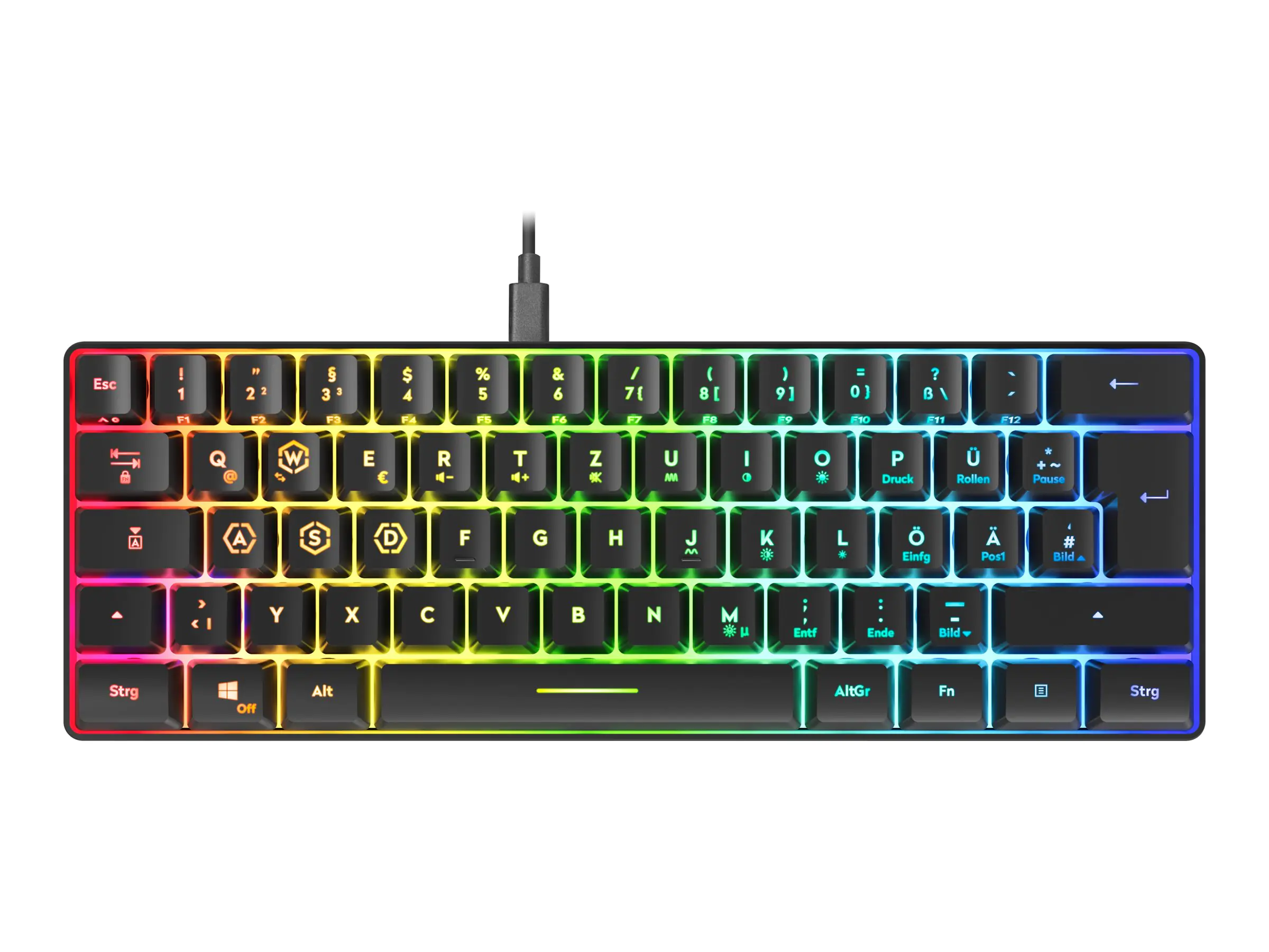 SPEEDLINK LETOS - Tastatur - 60% - Hintergrundbeleuchtung SL-670014-BK