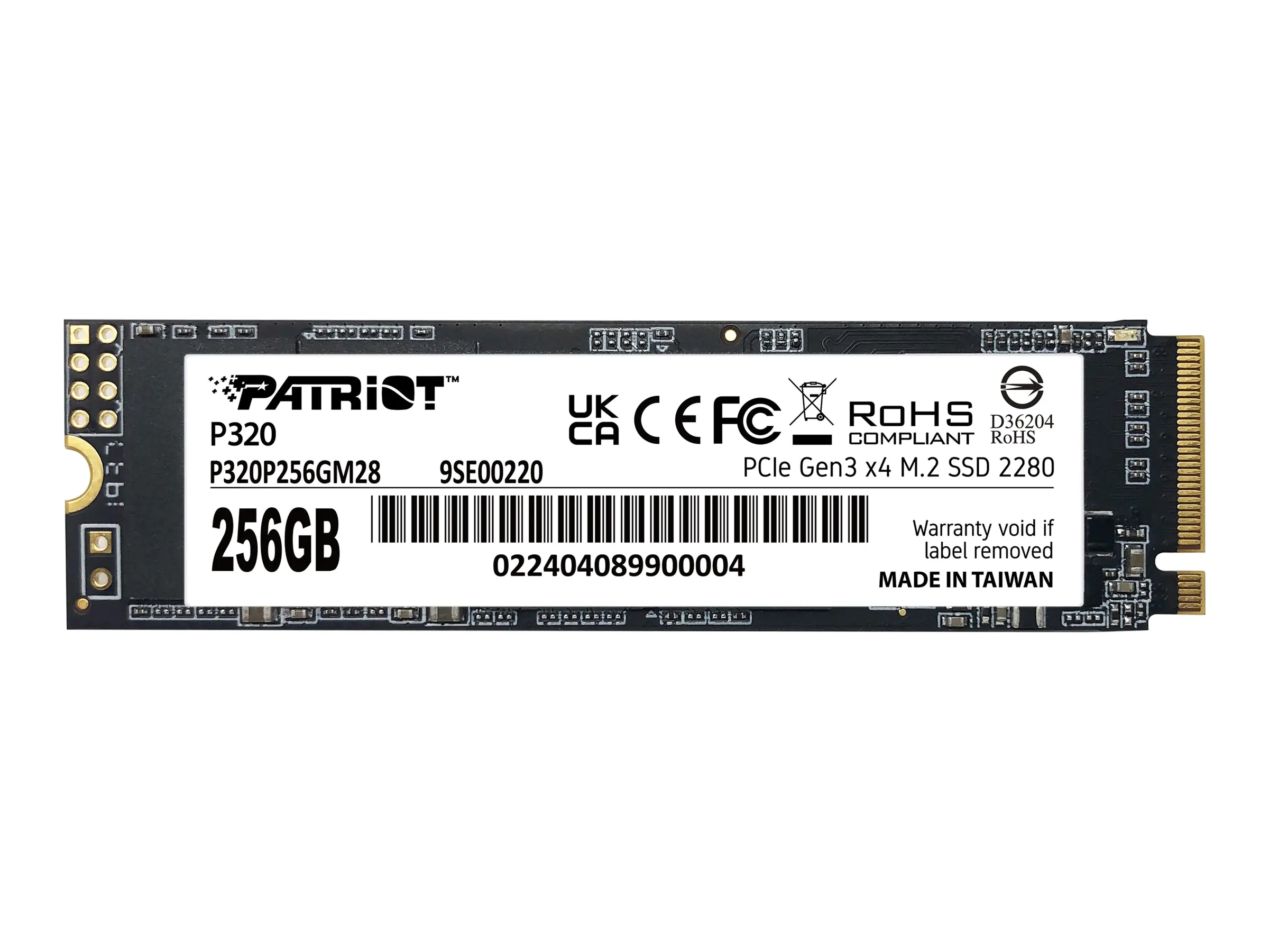 PATRIOT P320 - SSD - 256 GB - intern - M.2 2280 - PCIe 3.0 x4 (NVMe) P320P256GM28