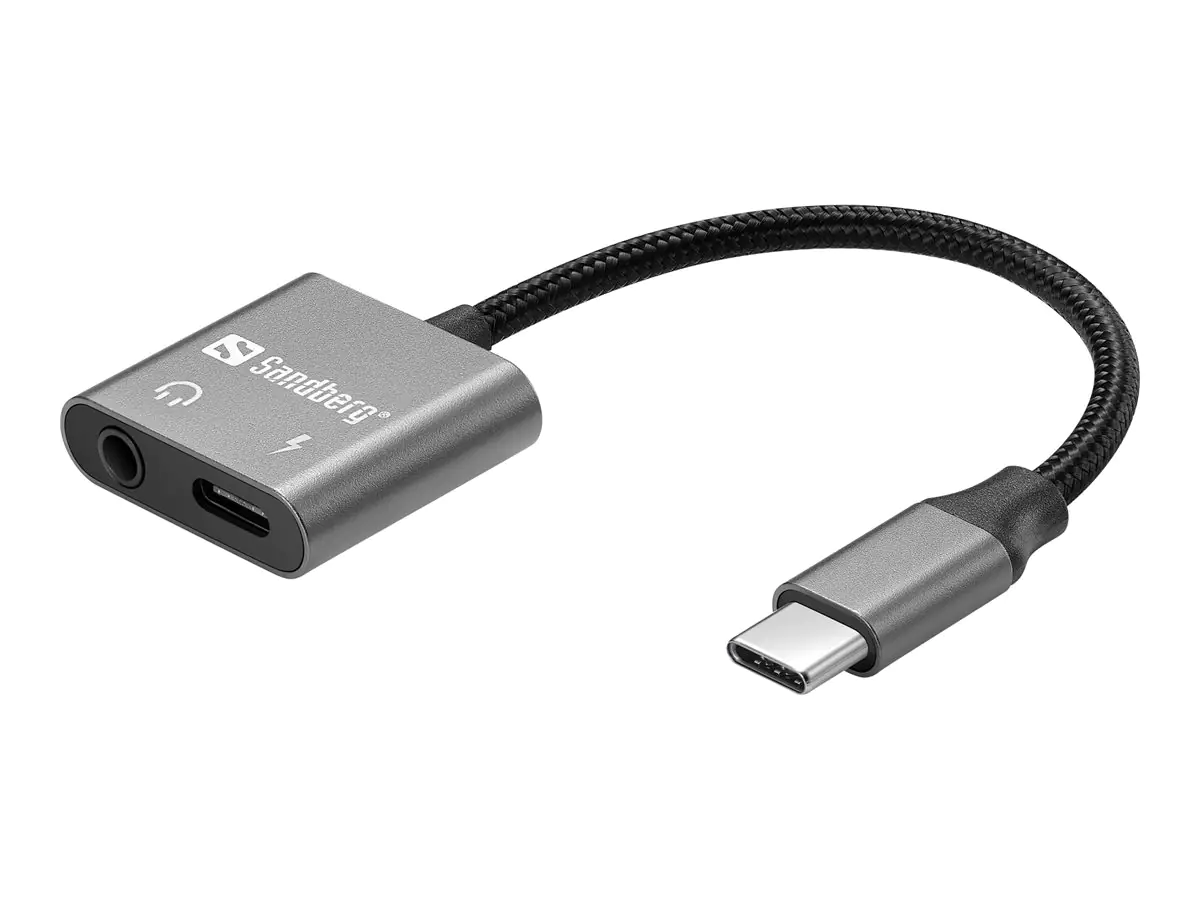 SANDBERG USB-C zu Kopfhöreranschluss / Ladeadapter - 24 pin USB-C männlich zu 24 pin USB-