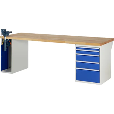 RAU Werkbank 7000 2.500 x 890 x 900 mm (B x H x T) enzianblau lichtgrau