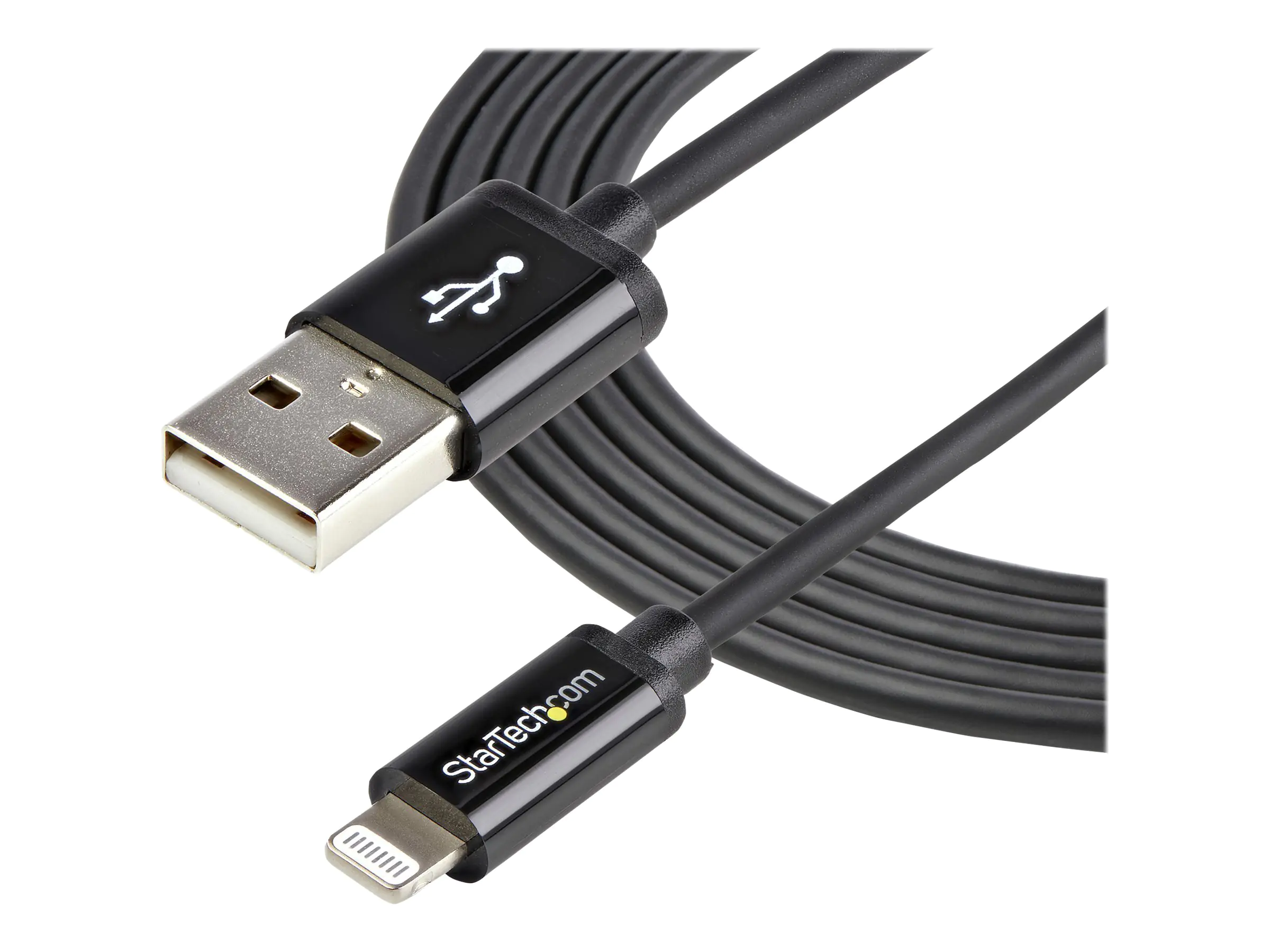 StarTech 2m Apple 8 Pin Lightning Connector auf USB Kabel - Schwarz - USB Kabel für iPhone / iPod / iPad - Ladekabel / Datenkabel - Lightning-Kabel - Lightning männlich zu USB männlich - 2 m - Doppelisolierung - Schwarz - für P/N: ST4200MINI2, ST4200