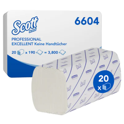 Scott Papierhandtuch Excellent 6604 Z/Z-Falz 2-lagig ws 20x190 Bl./Pack Scott Papierhandtuch Excellent 6604 Z/Z-Falz 2-lagig ws 20x190 Bl./Pack