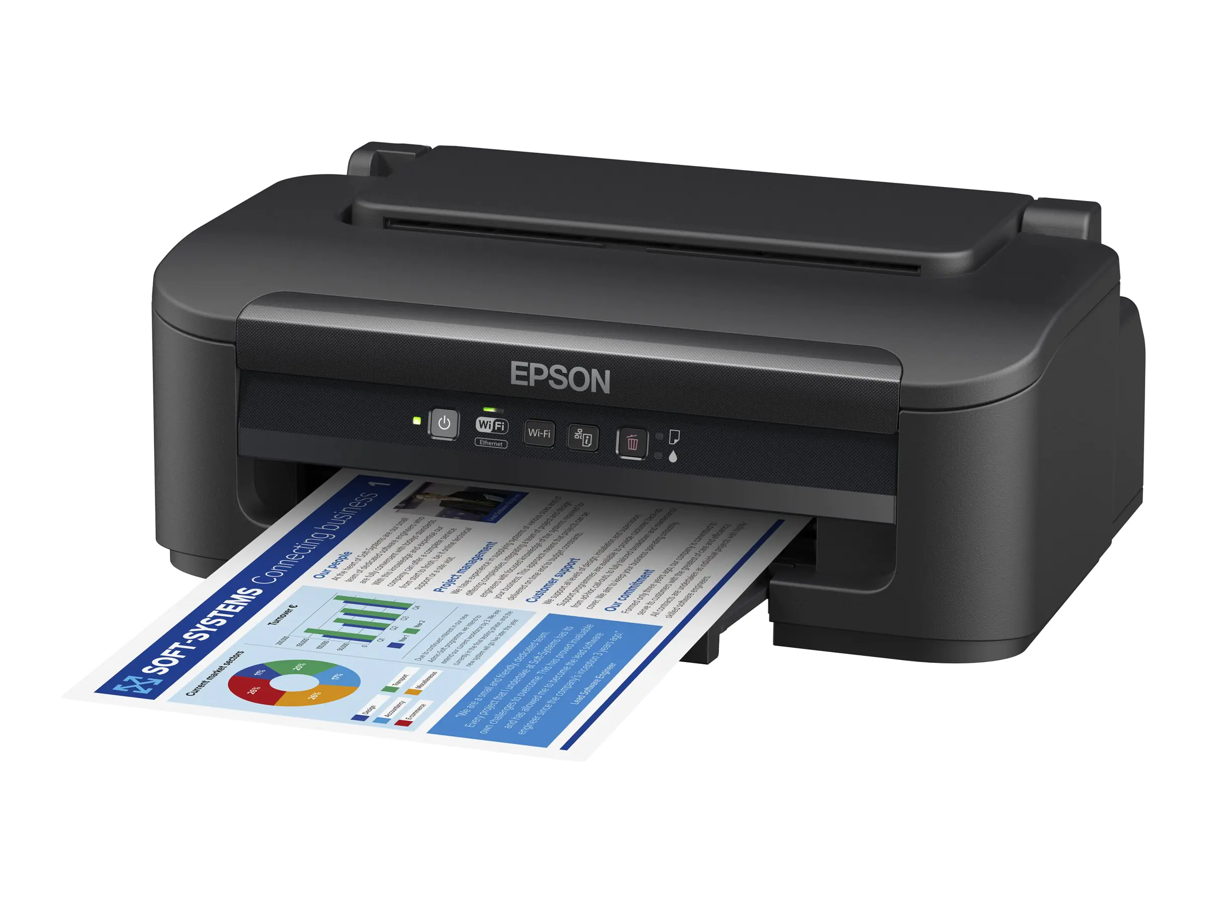 Epson WorkForce WF-2110W - Drucker - Farbe - Tintenstrahl - A4/Legal - 5760 x 1440 dpi - bis zu 9 Seiten/Min. (einfarbig)/bis zu 4.7 Seiten/Min. (Farbe) - Kapazität: 100 Blätter - USB 2.0, LAN, Wi-Fi(n)