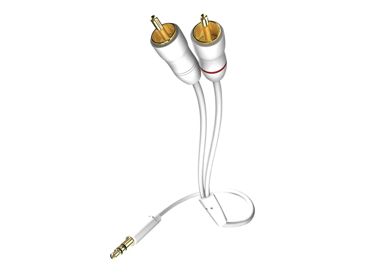 in-akustik Star MP3 Audio Cable - Audiokabel - RCA x 2 männlich zu mini-phone stereo 3.5 mm männlich - 5 m - abgeschirmt - weiß