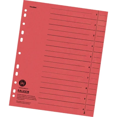 Falken Trennblatt DIN A4 Manilakarton rot schwarz Falken Trennblatt DIN A4 Manilakarton rot schwarz