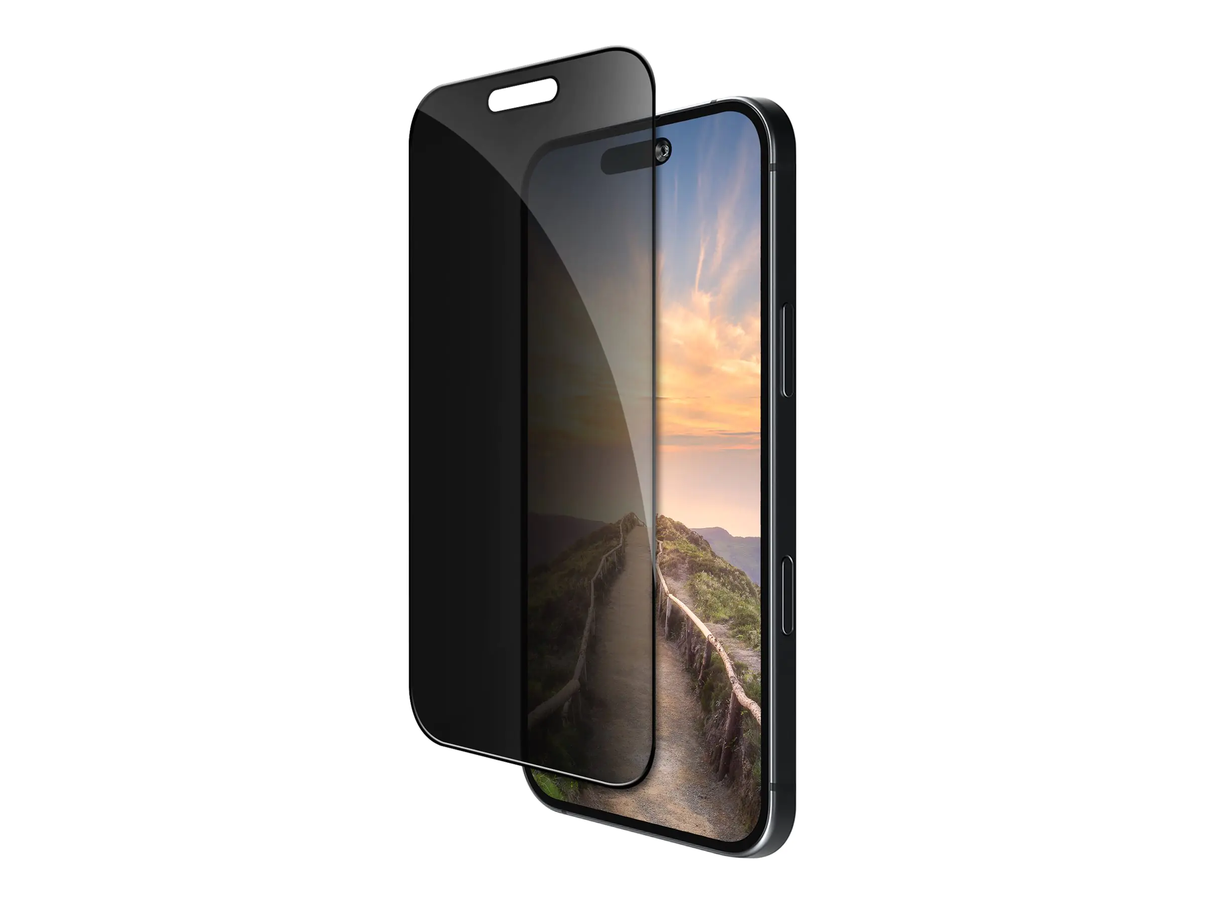 dbramante1928 - Bildschirmschutz für Handy - mit Sichtschutzfilter - Rahmenfarbe schwarz - für Apple iPhone 17 Pro Max