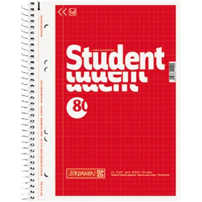 BRUNNEN Collegeblock 1067952 A5 kariert 80Bl rot BRUNNEN Collegeblock 1067952 A5 kariert 80Bl rot