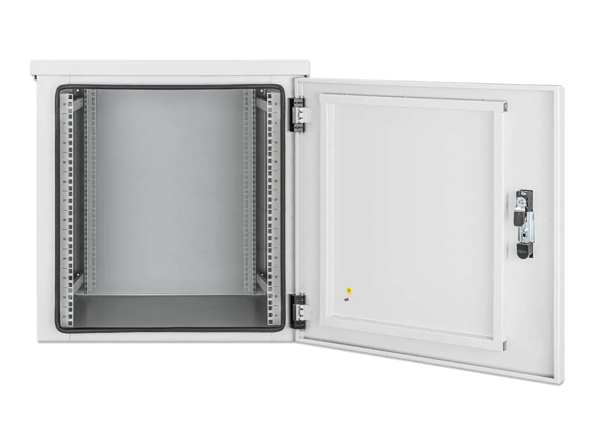 Intellinet - Gehäuse - IP55, 2 integrierte Lüfter - geeignet für Wandmontage - Hellgrau, RAL7035 - 12U - 48.3 cm (19")