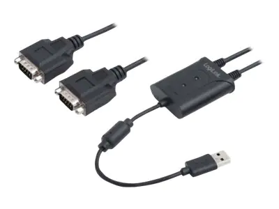 LogiLink USB 2.0 to 2-Port Serial Adapter - Serieller Adapter - USB 2.0 - RS-232 x 2