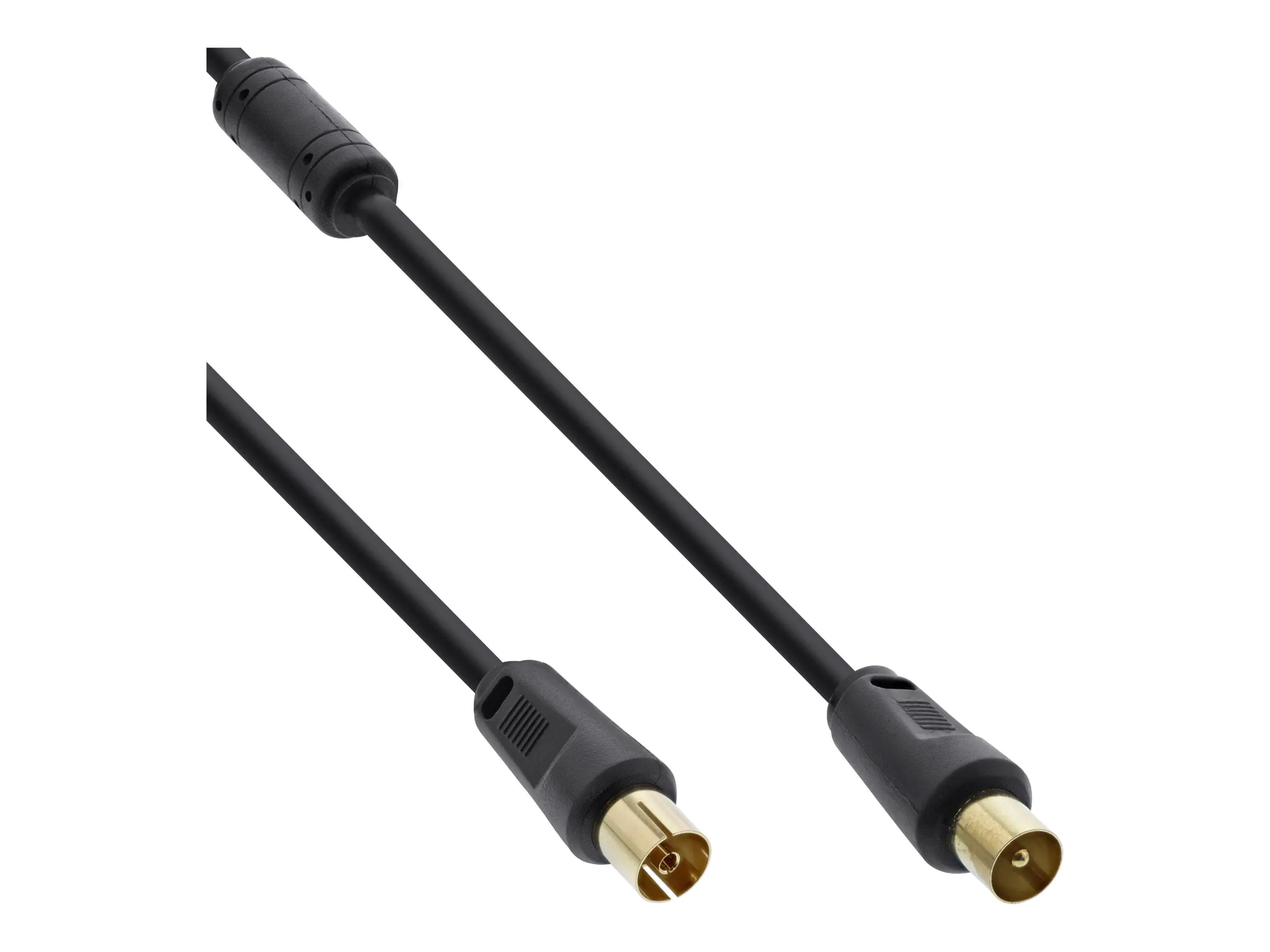 InLine Premium - Antennenverlängerungskabel - IEC-Anschluss (M) bis IEC-Anschluss (W) - 3 m - doppelt abgeschirmtes Koaxialkabel - 85 dB - Schwarz